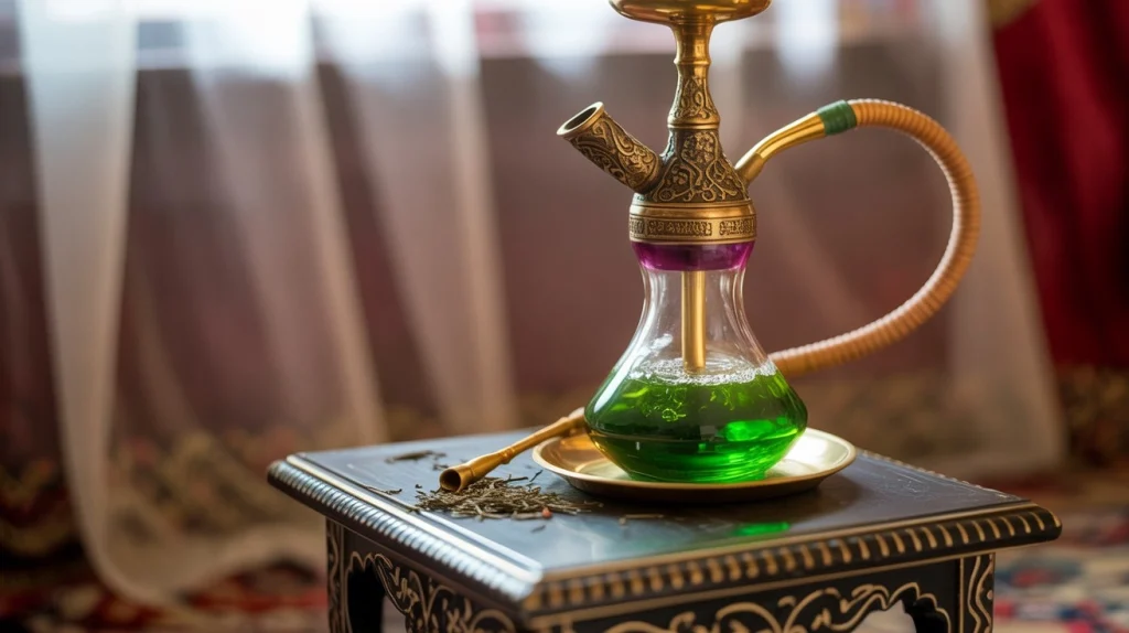 Shisha setup featuring glass pipes near Gillette Historic District