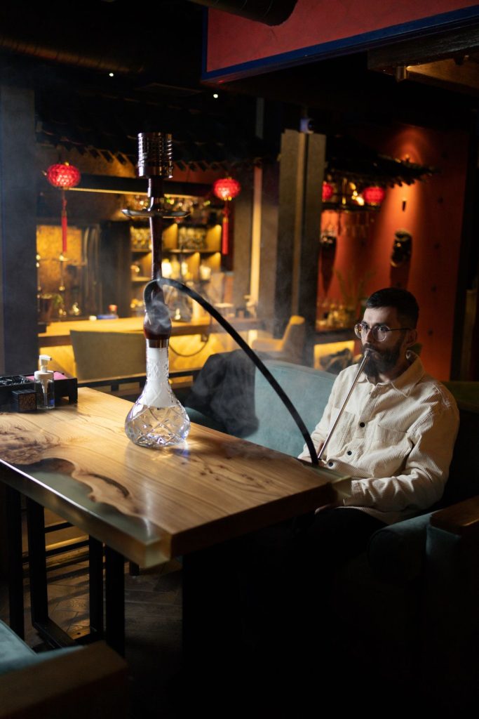 Relaxing solo hookah experience near a Bryn Mawr lounge.
