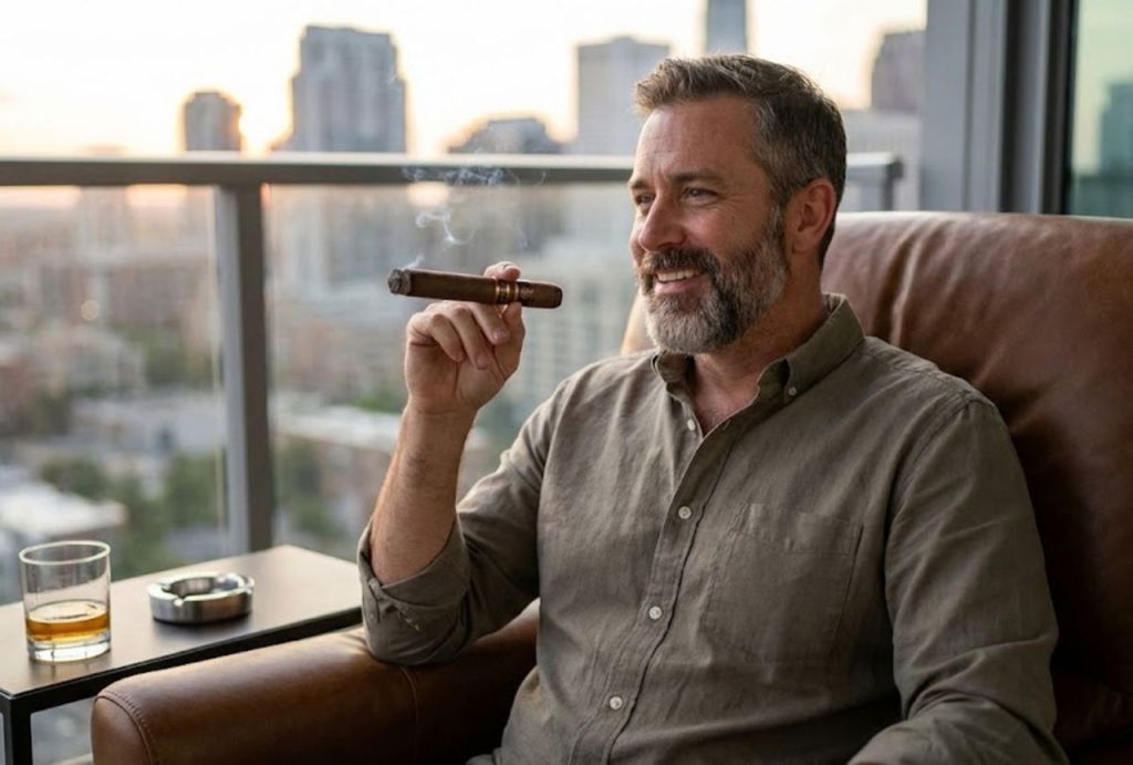 Cigar shop Tulsa offers premium cigars for relaxing moments—sunset city views and smooth flavor unwind together